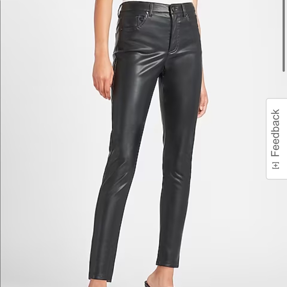 Express High Waisted Faux Leather Skinny AnklePant